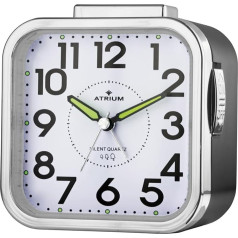 Atrium Senior Design Alarm Clock Analogue Black with Ansteigendem Bell Alarm with Light and Snooze, Clear Dial Stable A530 – 7