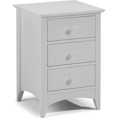 Julian Bowen Cameo Bedside Table with 3 Drawers Dove Grey