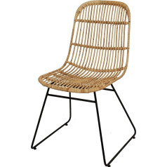 Korb-Outlet Retro style real rattan basket chair with iron foot.