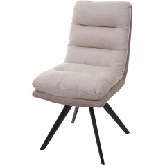 Mendler HWC-G66 Dining Room Chair Kitchen Chair Swivel Auto Position Fabric / Textile Cream