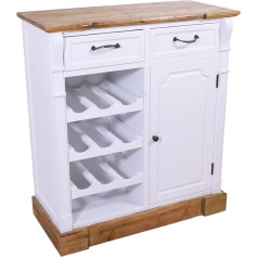 Vintage Line Lucca Wine Chest with 9 Wine Compartments Vintage Look Cream White