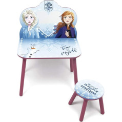 Familie24 Frozen Wooden with Mirror Dressing Table Cosmetic Table Chair Seating Set Desk Hobby Table Children's Room