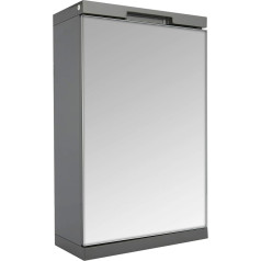 House & Homestyle Mirror Cabinet, Wood-Composite Material, Grey, H 50 cm x W 32 cm x D 14 cm