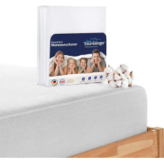 Traumfaenger Mattress protector 160 x 200 cm with Tension Fixation, Waterproof; Made of cotton (Oeko-Tex® Standard 100); Offers Moisture Protection; Serves as an Incontinence Pad; Washable at 60 °C