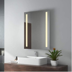 Emke Bathroom Mirror 60 x 80 cm LED Bathroom Mirror with Lighting Warm White Light Mirror Wall Mirror IP44 Energy Saving A++