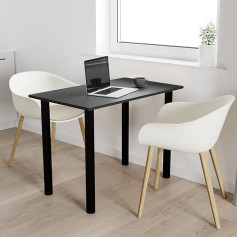 Akke mikon Dining Room Table with Black Legs, Dining Table, Kitchen Table, Office Table, Anthracite, 80 x 60 cm