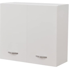 Shally Dogan Wall Cupboard for the Kitchen, Wall Cabinet with Double Doors, White, Wood, Medium