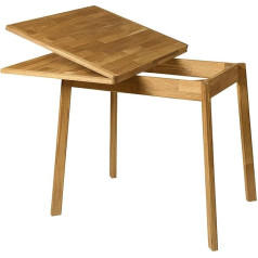 Nordic Story Mini 2 Dining Table (Extendable) • Space-saving & Ideal for Small Kitchens & Dining Rooms • Solid Wood (Oak) • Natural Oak • Wooden Table (90-130 x 65 x 77 cm)