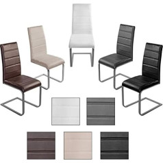 Estexo ® Chris Dining Chair Cantilever Chair Set Faux Leather Dining Set Swing Chair (Cappuccino, 4)