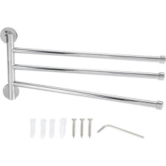 Raguso Wall Mounted Towel Rail Swing-Out Rotating Towel Rail Hanger Shelf Bathroom (Three Shot)