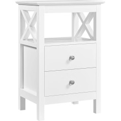 Yaheetech Bedside Table with 2 Drawers Modern Bedside Table Storage Table for Bedroom Living Room 40 x 30 x 60 cm