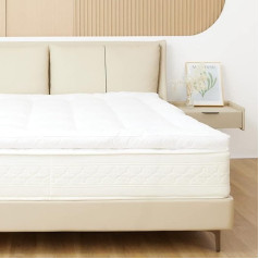 Sweetnight 3D Ultra Soft Mattress Topper Microfibre Polyester Durable Breathable Mattress Topper Mattress Topper Super Soft Fluffy Mattress Cover 100 x 200 x 6 cm White