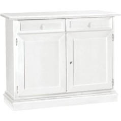 Mar.c.a. Design - Sideboard for Living Room, Poplar Wood, Matte White, Elegant, Sideboard, Povera Made in Italy, Living Room Cabinet with 2 Doors, Dimensions 105 x 42 x 85 cm