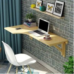 Lamxf-Computertisch Wall Table Folding Wall Folding Table Wooden Wall Drop Leaf Table Kitchen Dining Table Desk Home Office Desk Workplace Wall Table (Size : 100 cm x 60 cm)