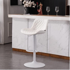 Youtaste Bar Stool, Individually Height Adjustable Swivel Stool with Backrest, Bar Chair, Modern Counter Chair, PU Leather, Bar Chairs, Metal Gas Lift Bar Stool for Kitchen Islands, Counter Island