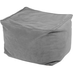 Chilly Pilley Pouf Armchair Stool Bean Bag Seat Velvet Knitted Stool Seat Pouf Floor Cushion Seat Cushion Stool Footstool Many Colours (Grey)