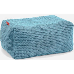 Lounge Pug , Pouf Footstool Pom-Pom Turquoise