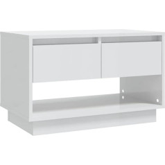 vidaXL TV Cabinet with 2 Drawers 1 Compartment Lowboard TV Furniture Table Sideboard TV Cabinet HiFi Cabinet High Gloss White 70 x 41 x 44 cm Wood Material