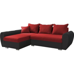 Mirjan24 Madesia Corner Sofa with Rounded Armrests, Upholstered Corner with Bed Function, Cushion in Set, L-Shape Couch for Living Room, Sofa with Sleep Function, Living Landscape (Soft 011 + Muna 18 + Muna 18)