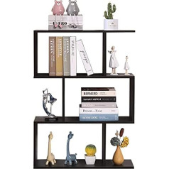Etnic Art Etnicart Wenge Office Modern Contemporary Double Sided Wooden Divider Home Day 70 x 23.5 x 96 cm Freestanding Shelves Bookcase Wooden Bookcase Children's Room Bookcase Small