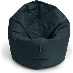 Bubibag Bean Bag, 2-in-1 Function Seat Cushion with EPS Polystyrene Filling, 32 Colours, Floor Cushion, Armchair, Sofa (125 cm, Black)