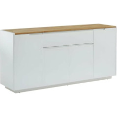 Vente-Unique Amani Sideboard with 4 Doors and 1 Drawer - MDF Lacquered - White & Oak