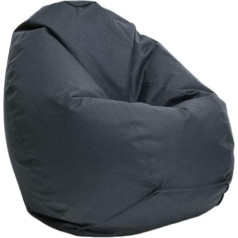 Bruni Classico L Bean Bag in Grey, XL Bean Bag for Adults and Children with Inner Bag for Reading, Removable Cover, Food-Grade EPS Beads as Bean Bag Filling, Made in Germany