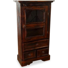 Livasia Small Display Cabinet from Bali with Three Drawers | Bali Chest of Drawers | Cabinet in Country House Style | Living Room Cabinet from Asia Wohnstudio | Bali Kitchen Cabinet (Handmade) (Brown)