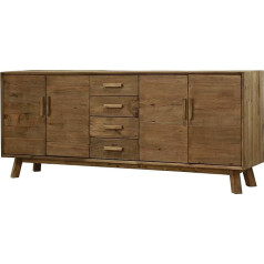 Meubletmoi Bahut Chalet Collection 200cm Recycled Pine Rustic Mountain Sideboard with 4 Doors and 4 Drawers