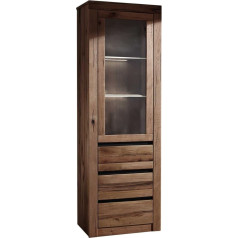 Massivmoebel24.De Montreux #321 Display Cabinet 62 x 42 x 190 cm Tobacco Brown Oiled