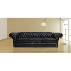 Jvmoebel Chesterfield #238 XXL Big Sofa Couch 240 cm Upholstered Sofas 4-Seater Leather Textile
