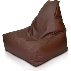 Ecopuf Keiko S Beanbag, Outdoor and Indoor Bean Bag Made of Faux Leather with Anti-Loss Zip, 75 x 70 cm