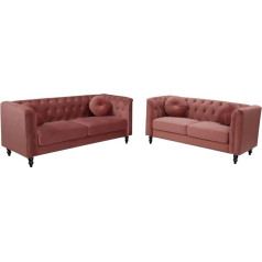 Vente-Unique - Couch Set 3+2 - Velvet - Dusky Pink - Turner