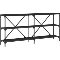 Makastle Console Table, Hallway Table, Decorative Table, Living Room and Bedroom, Standing Shelf, Side Table, Sofa Table, Entrance Table Behind Sofa, Black, 160 x 30 x 75 cm, Wood Material and Iron