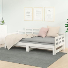 Junzai Extendable Day Bed, Sofa Bed, Couch with Sleep Function, Sofa Bed, Sofa Bed, Sofa Bed, Sofa Bed, Daybed, Couch Bed, Youth Bed, White Solid Pine 2 x (80 x 200) cm