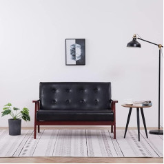 Chaduof 2-Sitzer-Sofa, Couch für Wohnzimmer, für Wohnungen, Couch Mit Schlaffunktion, Loungesofa, Sofas & Couches, Relaxsofa, Schwarz Kunstleder