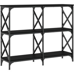 Makastle Konsolentisch Flurtisch Dekotisch Wohn- und Schlafzimmer Standregal Beistelltisch Sofatisch Eingangstisch hinter Sofa, Schwarz 100x28x80,5 cm Holzwerkstoff