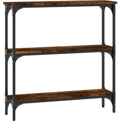 Makastle Konsolentisch Flurtisch Dekotisch Wohn- und Schlafzimmer Standregal Beistelltisch Sofatisch Eingangstisch hinter Sofa, Räuchereiche 75x22,5x75 cm Holzwerkstoff