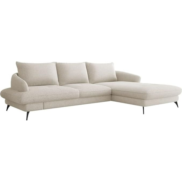 Mirjan24 Ferstit Corner Sofa with Sleep Function and Bed Box, Corner Couch L-Shape Sofa with Bed Function, Sofa Bed, Living Landscape Upholstered Corner Upholstery Set (Barrel 03, Side: Right 2R-LC)