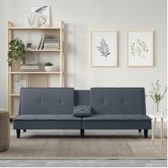 ZEYUAN Sofa Bed with Drink Holders Dark Grey Velvet, Sofa with Sleep Function, Sofa Bed, Sofa Bed, Sofa Bed, Couch Bed, Living Sofa, Sitting Area Living Room