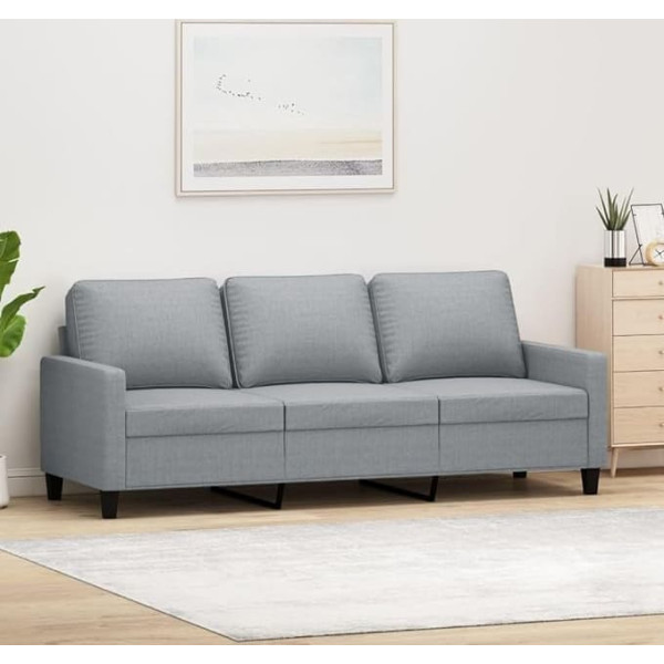 Cozynest 3-Seater Sofa Light Grey 180 cm Fabric