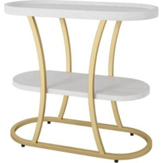 Eeshha Konsolentisch Beistelltisch aus Holz, Kleiner runder Sofa-Beistelltisch mit Tablettplatte, 2-stufiger Snack-Couchtisch für Wohnzimmer, Flur, Schlafzimmer (Farbe: 03)