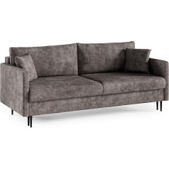 Likma Mara 3-Seater Sofa 209 cm with Sleep Function and Bedding Container, Sofa Bed with Bed Box, Modern Couch, Sofa Sets, Sofa Bed Colour: Brown, Fabric: Columbia 8