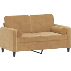 vidaXL 2-Seater Sofa, Couch with Decorative Cushions, Recliner Sofa for Living Room, Upholstered Sofa, Armchair, Relaxing Sofa, Lounge Sofa, Relaxing Couch, Brown Velvet