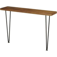Eeshha Konsolentisch Industrieller Beistelltisch aus Holz für den Eingangsbereich, Nachttisch/Konsolentisch/Sofatisch, Wohnzimmer, Flur, Metallbeine (Farbe: 01)