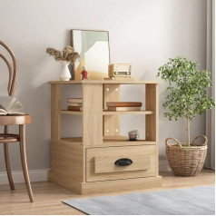 Yjiyun Farmhouse Coffee Table, Small Console Table for Tables, Living Room, Hallway, Sofa Entrance, Home Decoration, Coffee Table (Color : Sonoma Oak, Size : 50 x 50 x 60 cm (L x W x H))