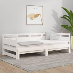 Gecheer Day Bed Extendable Sofa Bed Sofa Bed Upholstered Sofa Lounge Sofa Bed Frame Bed Couch Guest Bed Sofa Bed Sofa Couch Seater Sofa Fabric Sofa 90 x 200 cm (W x L), White