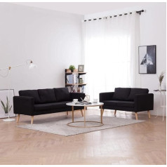 Wdgjjfecnmuehi Multifunktionales Sofa Lounge Sofa2-tlg. Sofagarnitur Stoff SchwarzGeeignet für Schlafzimmer Wohnzimmer