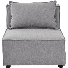 Juskys Domas Central Sofa - Modular Sofa in Fabric Dark Grey - Living Room Couch with Cushion - Modular Sofa 130 kg Load Capacity - Sofa Set Living Landscape