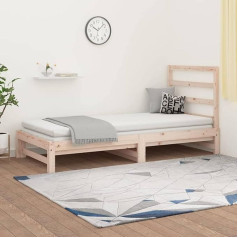 Ciadaz Tagesbett Ausziehbar, Schlafsofa, Couch Mit Schlaffunktion, Bettsofa, Sofabett, Sofa Bed, Schlafcouch, Daybed, Jugendbett, Couch Bett, 2X(90x200) cm Massivholz Kiefer